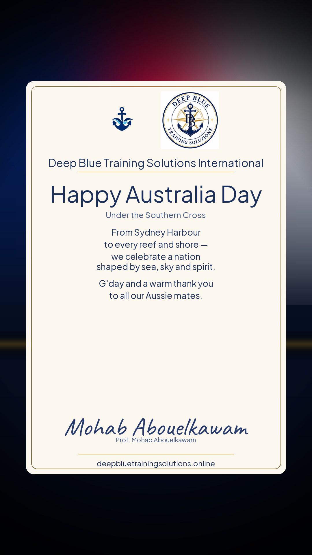 Australia Day card — Australia Day — Under the Southern Cross