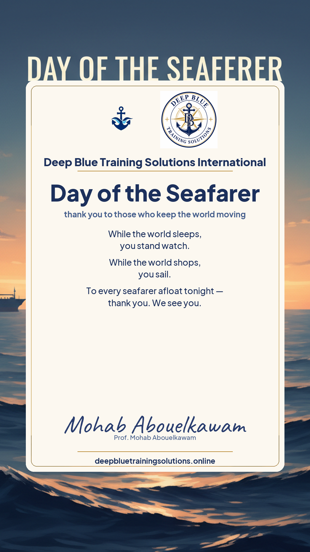 Day of the Seafarer English greeting card