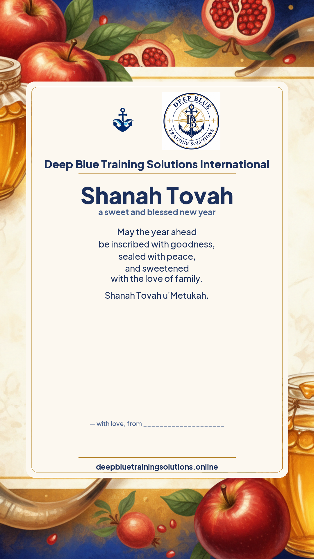 Rosh Hashanah · Personalize card — Share with your own family — sign it yourself